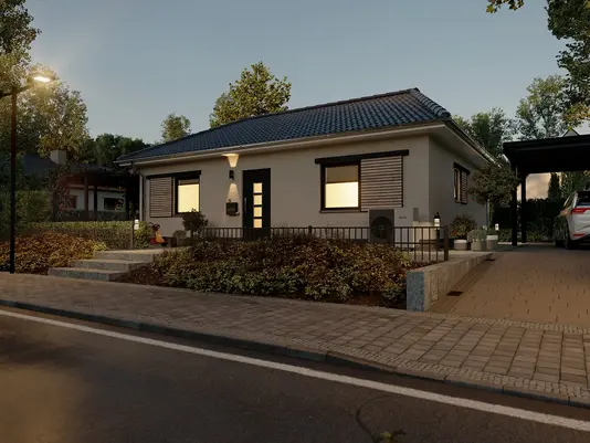 Bungalow-78-Straße-Abend
